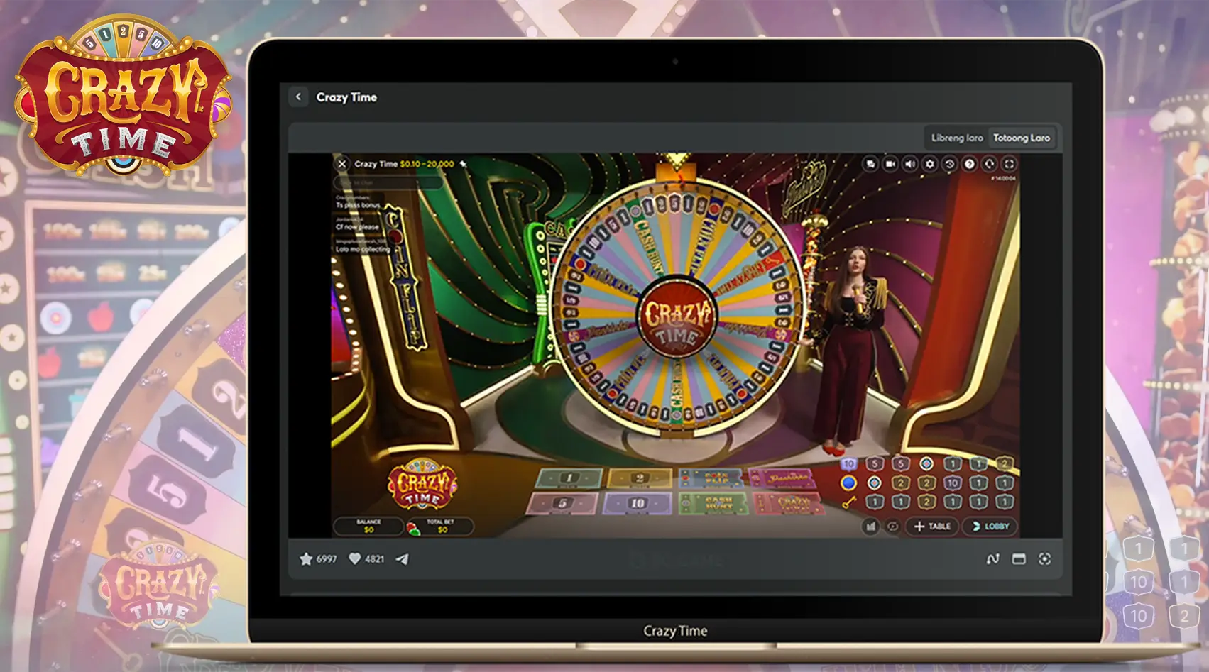 Realiza tu apuesta, recibe premios y juega 24/7 online Crazy Time